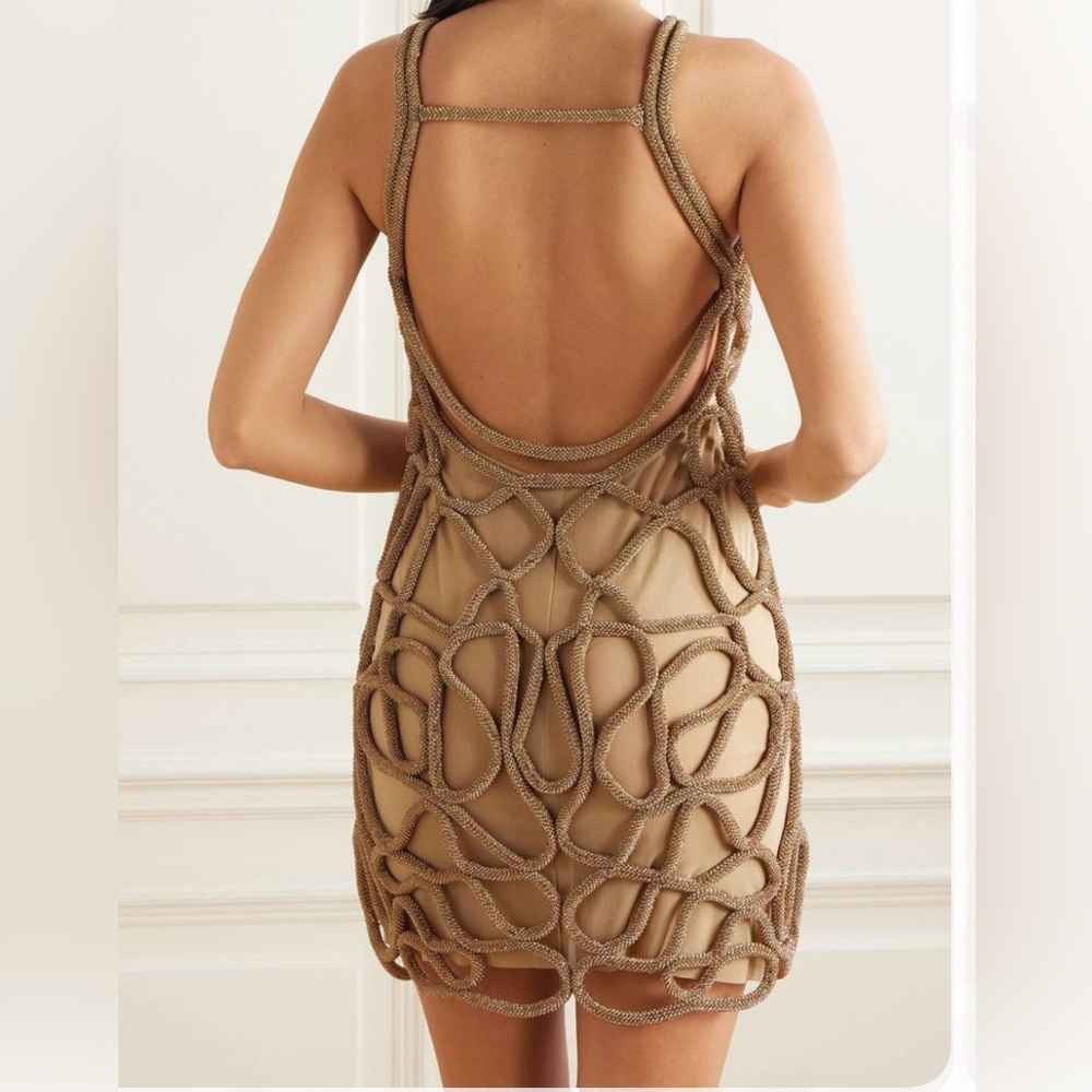 Cult Gaia Beige Rope-Patterned Mini Dress - wore once